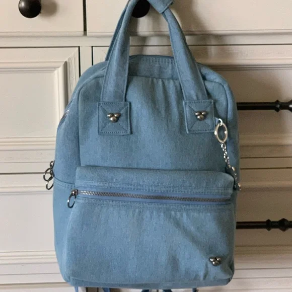 Disney Light blue denim backpack Amazon.com: Loungefly Disney Dogs & Cats Faux Denim Mini  main image 2